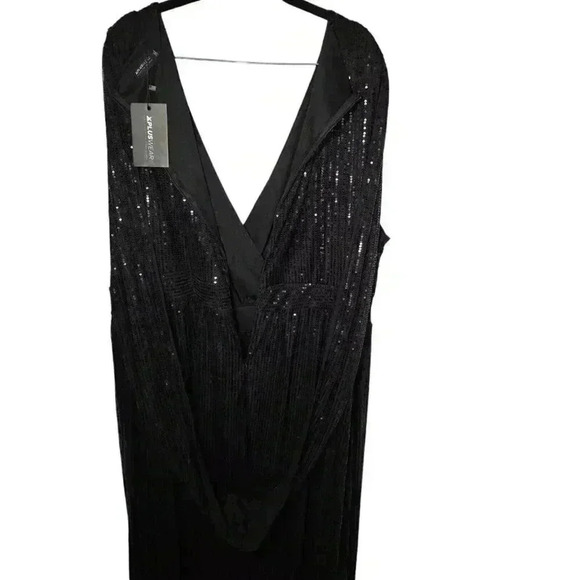 Women's Plus Size Double V-Neck Sequin Sleeveless Evening Dress 3X - Picture 7 of 16